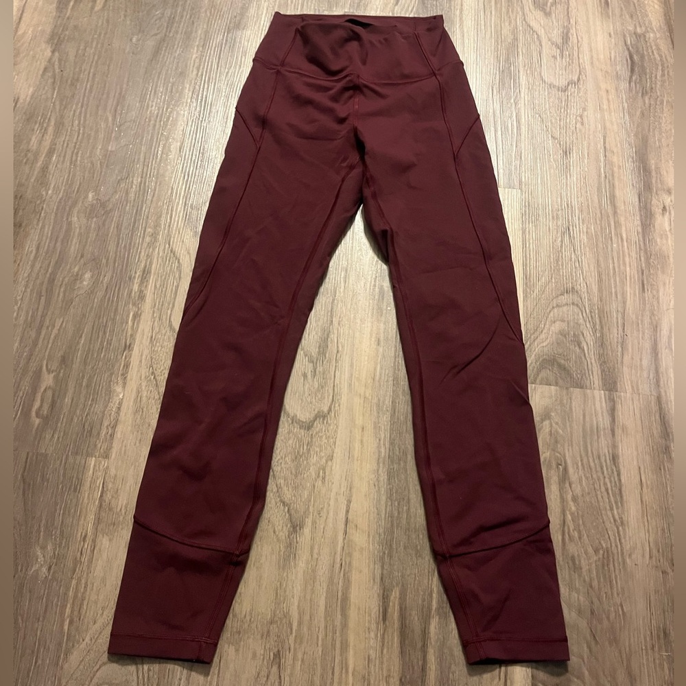 Lululemon maroon leggings size 4 7/8 length
